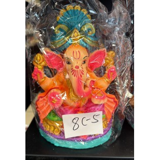 Eco Friendly Ganesh Ji Idol (Coloured) 8 inches (8 C-5)