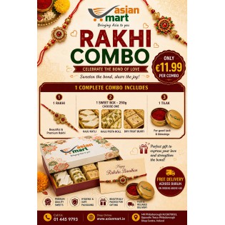 Premium Rakhi Combo (Rakhi,Sweetbox,Tilak)