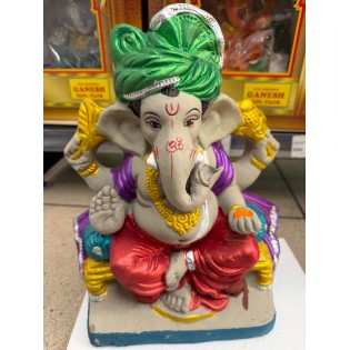 Eco Friendly Ganesh Ji Idol (Coloured) 12 inches (N-6)