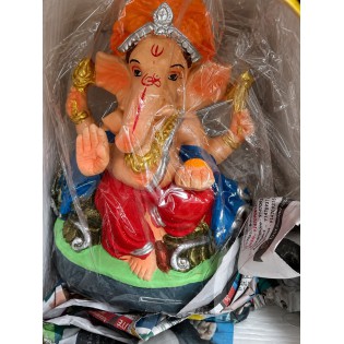 Eco Friendly Ganesh Ji Idol (Coloured) 8 inches (N-1)