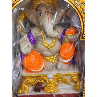 Eco Friendly Ganesh Ji Idol (Coloured) 8 inches (N-2)