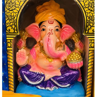Eco Friendly Ganesh Ji Idol (Coloured) 6 inches (N-2)