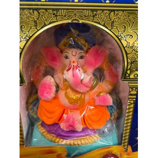 Eco Friendly Ganesh Ji Idol (Coloured) 6 inches (N-4)