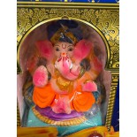 Eco Friendly Ganesh Ji Idol (Coloured) 6 inches (N-4)