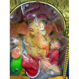 Eco Friendly Ganesh Ji Idol (Coloured) 6 inches (N-6)