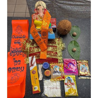 8 Inch Ganesh Idol with Pooja kit