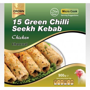 (Frozen) Crown Green Chilli Chicken Kebab 15 pcs