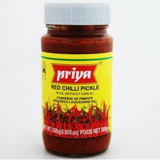 Priya Red Chilli w/o Garlic Pickle 300 gms