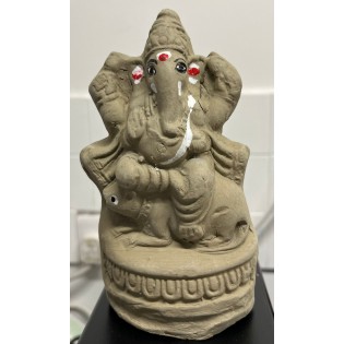 Eco-Friendly Clay Lord Ganesha Idol (6 Inch)