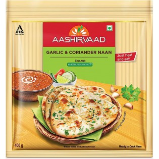 (Frozen) Aashirvaad Garlic & Coriander Naan 400 gms