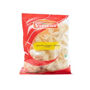Viswas Tapioca Chips Round Plain 200 gms